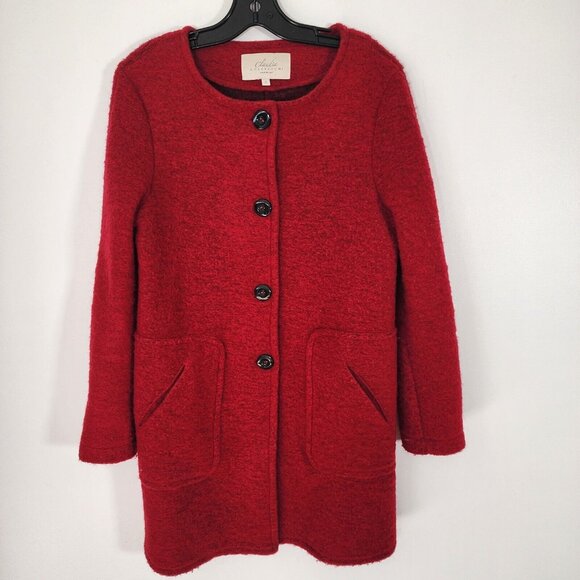 Claudia Collezioni Jackets & Blazers - Claudia Collezioni Women's Red Wool blend Light Coat Simple size S FLAW
